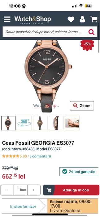 Ceas original fossil nou