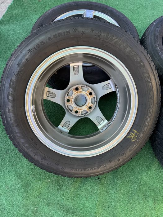 5х112 15 за vw golf 5,6,passat touran cadi skoda seat със зимни dunlop  гуми 6мм