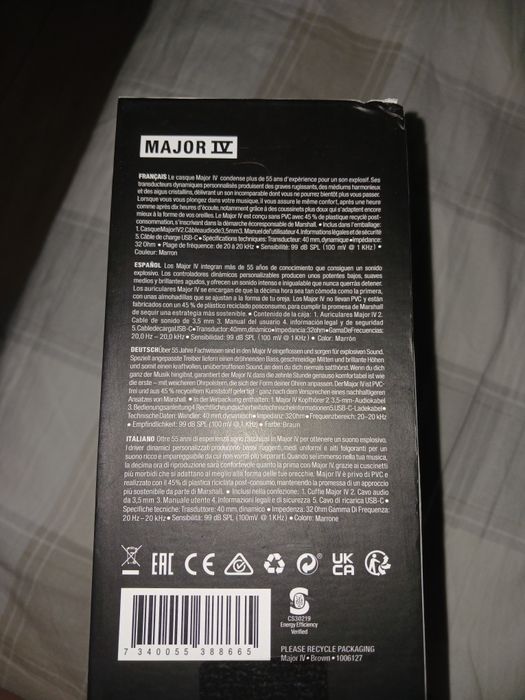 Продам наушники marshall major 4