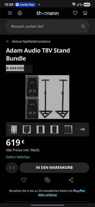 Adam Audio T8V stand bundle