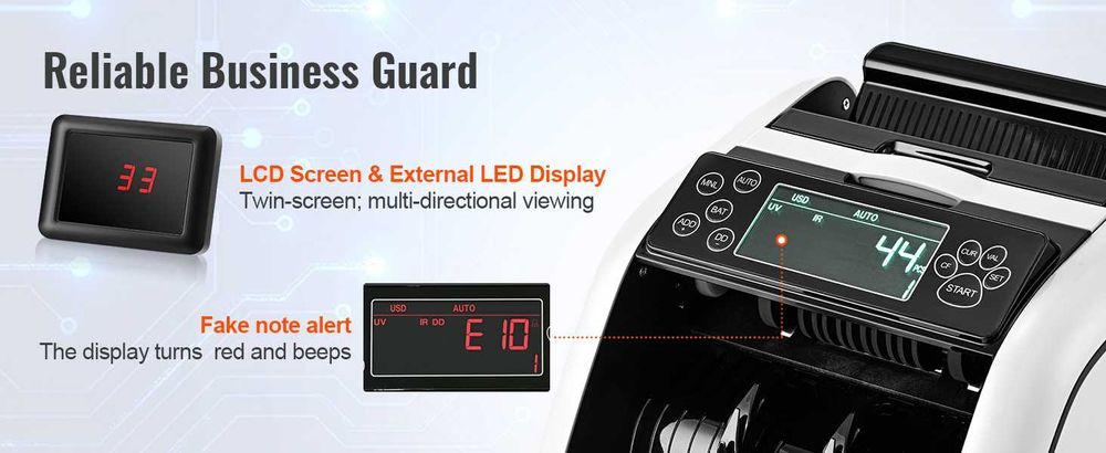 Машина за броене на пари с детекция на фалшиви банкноти | EUR/USD