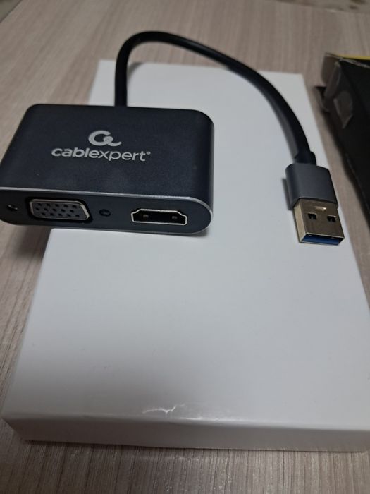 Видеоадаптер Cablexpert USB to HDMI + VGA (новый)