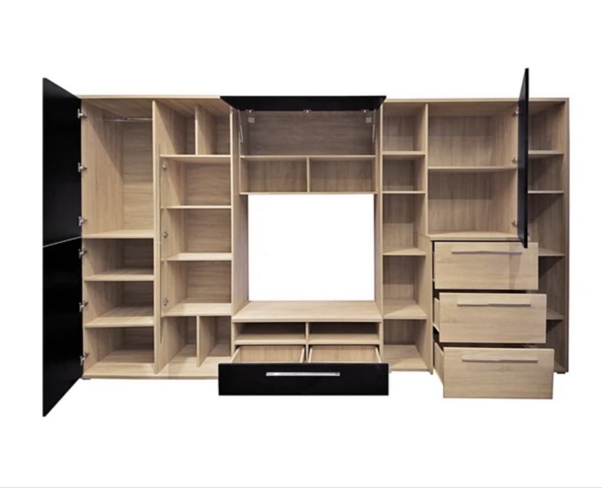 Mobilă living modernă - spațiu generos, stare foarte bună