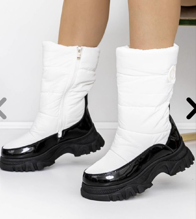 Дамски боти от лачена екологична кожа