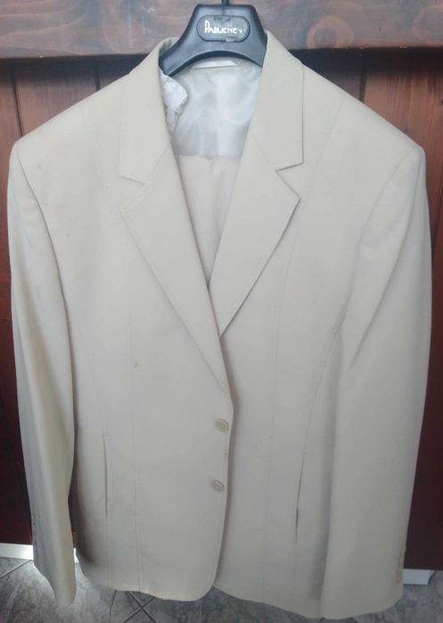 Мъжки костюм PARUCHEV, бежов, сако и панталон, размер L (54-182)