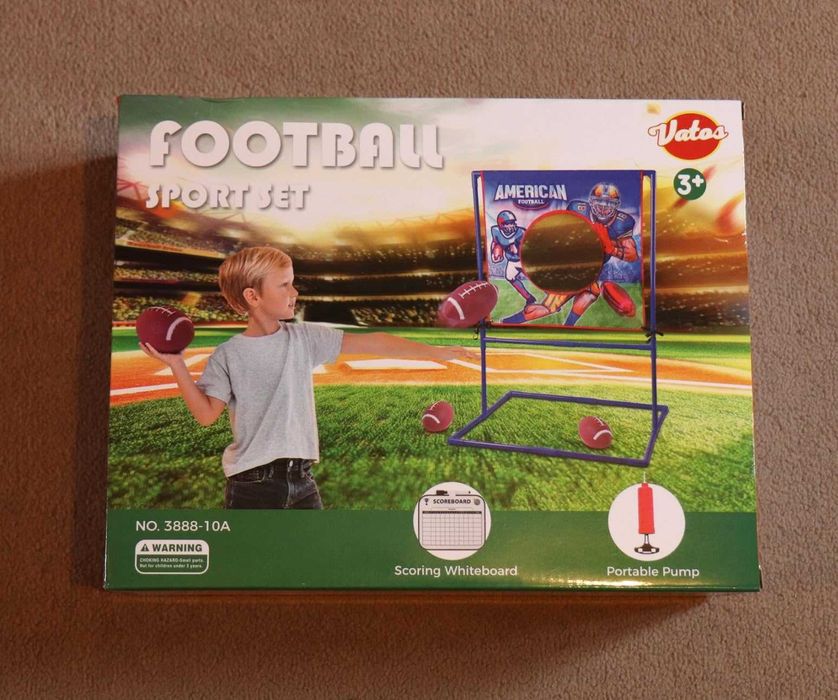 VATOS Игра за хвърляне по мишена с 4 надуваеми ръгби топки