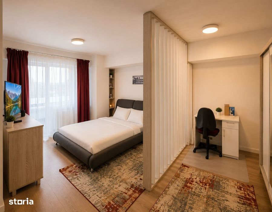 Apartament cu o camera, decomandat, etaj 2, 45mp, 430 euro