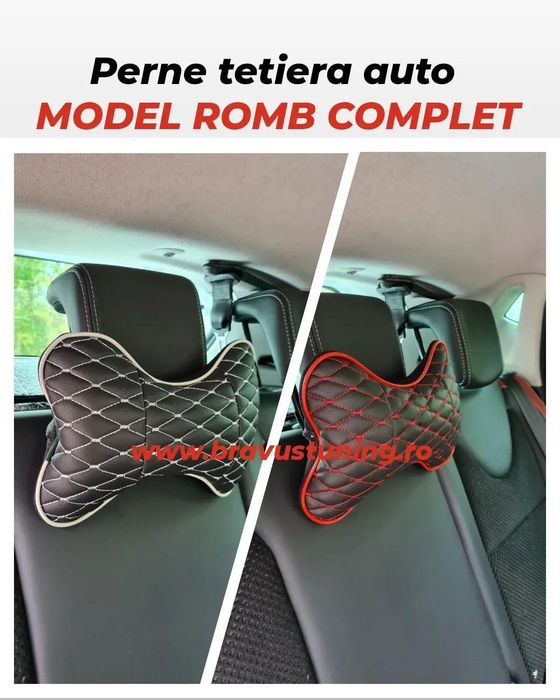 Perne tetiera auto 2 buc/set ROMB COMPLET Piele Ecologica