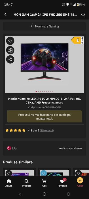 Monitor lg 24 inchi