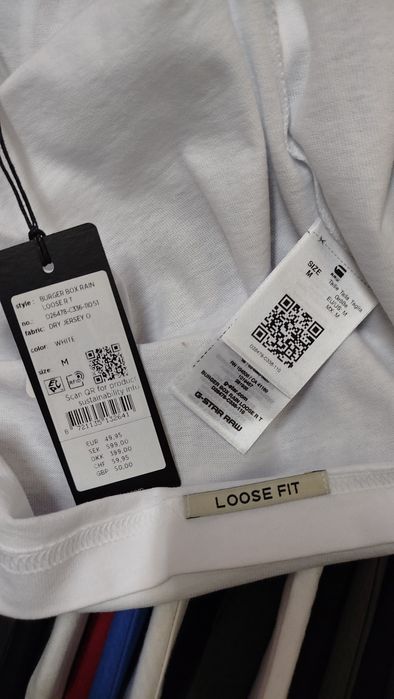 Уголемена тениска G-Star Raw Burger M , L но а мъжка оригинална бяла