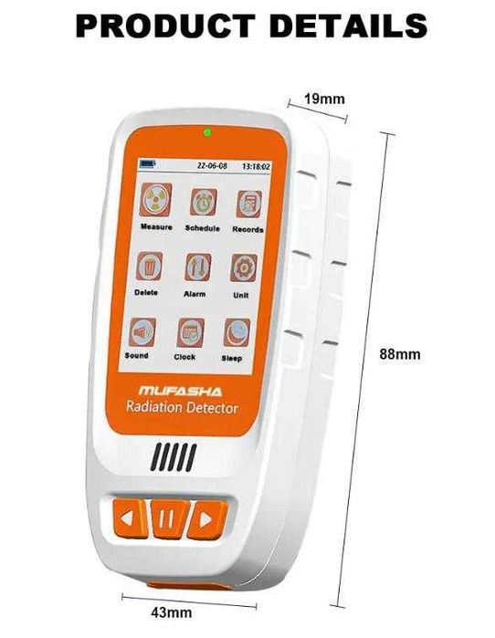 Гайгер Мюлеров Брояч Детектор Радиация Ядрена Радиоактивност Дозиметър