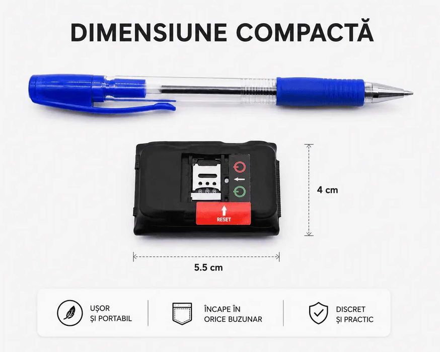 Microfon Spion si Reportofon Spion cu Localizare GPS si Control Prin SMS sau Aplicatie SMT SECURITY
