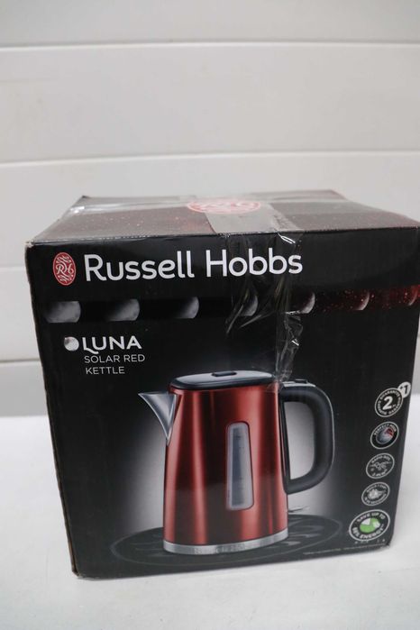 Russell Hobbs Luna Solar 23210-70 – Електрическа кана, 1,7 литра, неръждаема стомана, 2400 W, червена
