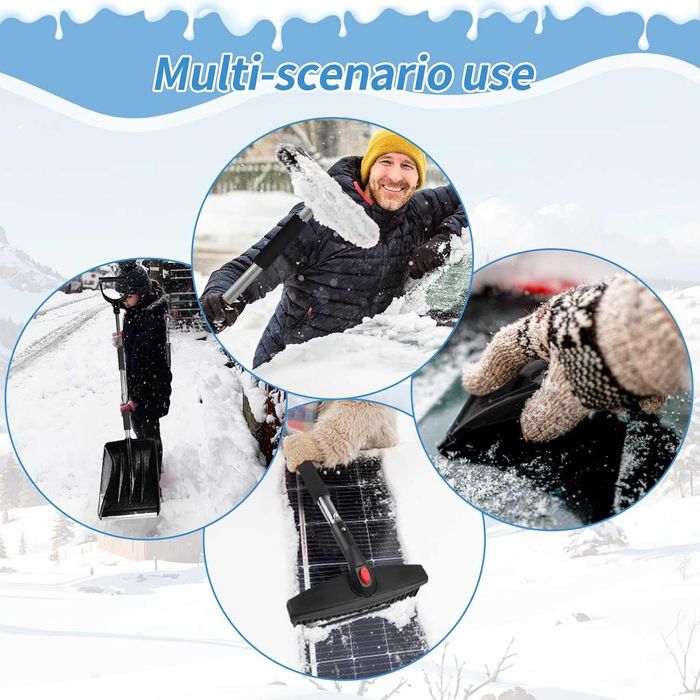 Set 3in1 dezăpezire, racletă gheață, perie zăpadă, lopată