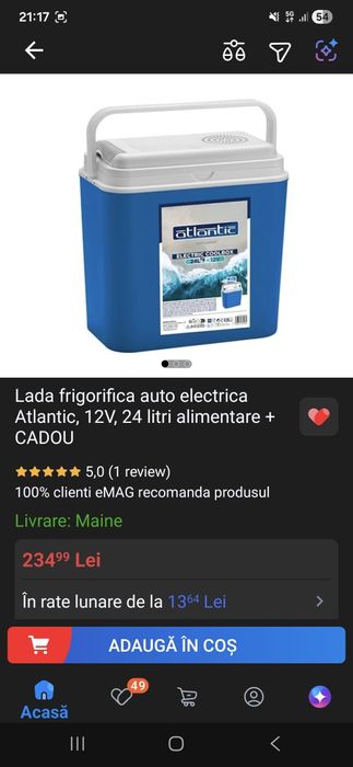 Lada frigorifică auto electrica 24l Atlantic