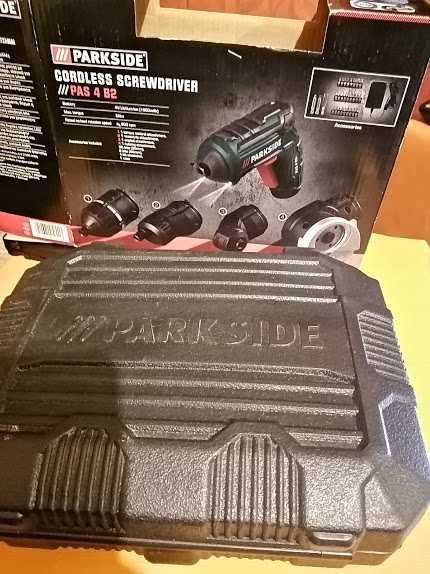 Акумулаторен Винтоверт с 4 приставки PARKSIZE Чисто Нов+Подарък