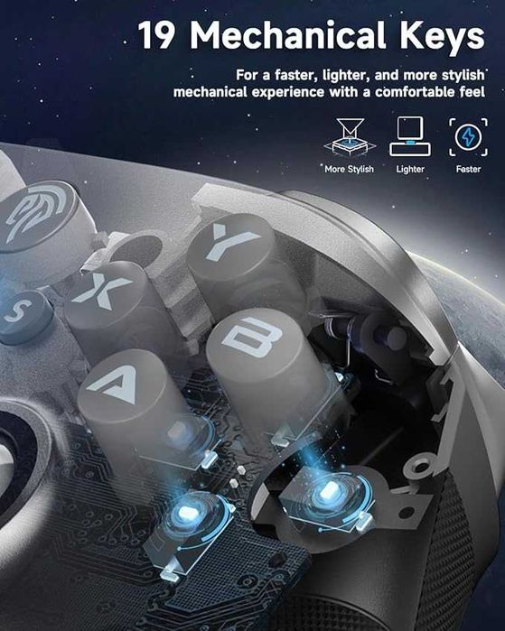 Компютърен контролер с джойстици и тригери с ефект на Хол EasySMX