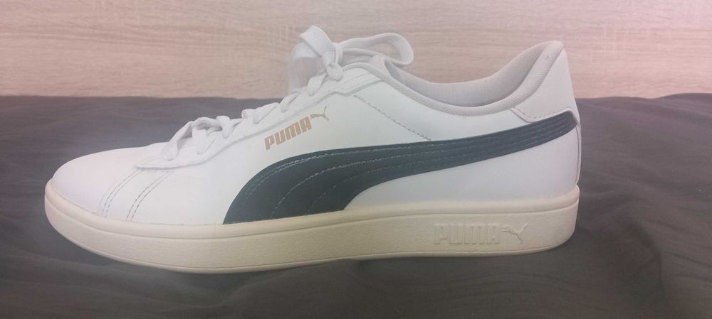 Бели кожени обувки Puma от естествена кожа