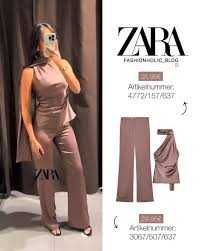 Сатенени разкроени панталони Zara размер L