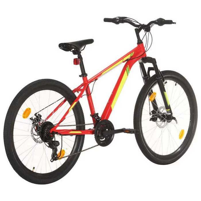 Bicicleta VidaXl Mountain Bike Adulti Copii Unisex Montana DHS Decathlon Electrica Shimano Rosie Rosu Drumetii
