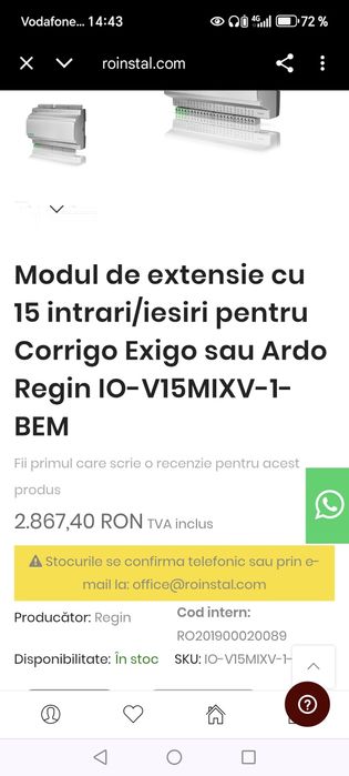Modul de extensie cu 15 intrari/iesiri pentru Corrigo Exigo sau A