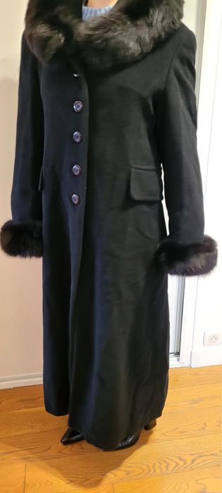 Palton din blana de vulpe si cashmire Paris