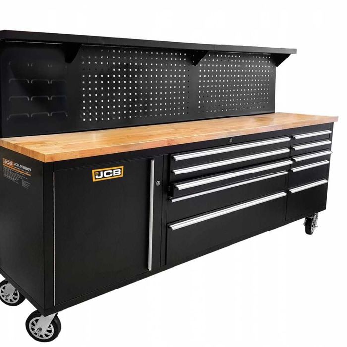 Подвижен шкаф за инструменти с работен плот JCB