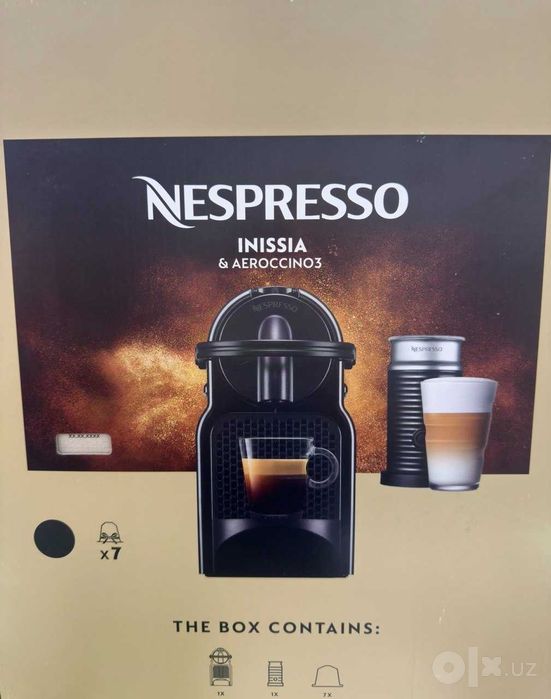 Кофемашина Nespresso "Inissia" с капучинатором "Aeroccino 3"