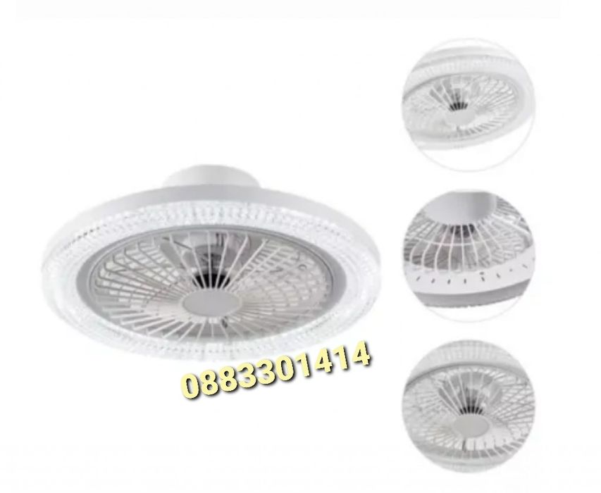 LED лампа вентилатор с дистанционно Smart лампа RGB