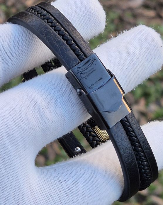 Bratara Cartier din piele naturala placat cu Aur 14k