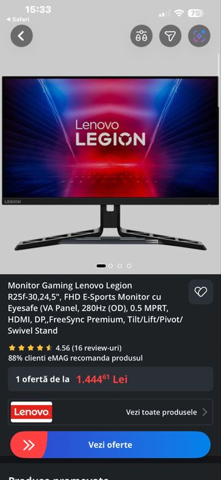 Monitor Legion Gaming 280 HZ