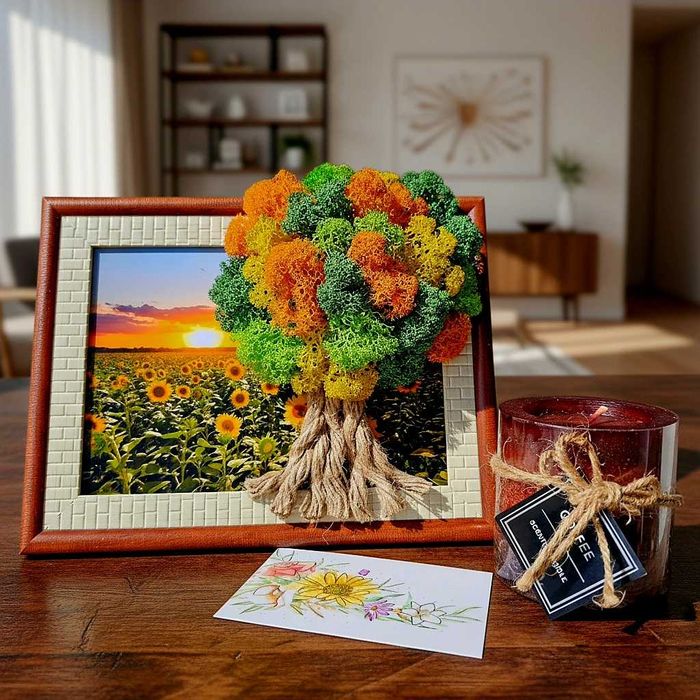 Живи картини/ пана за декорация с естествен скандинавски мъх