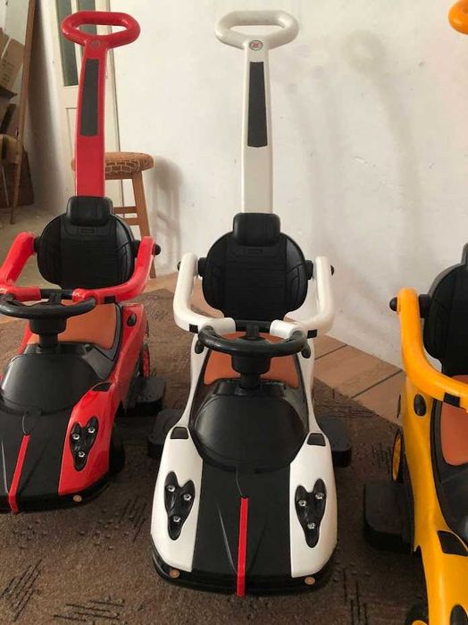 Masinuta copii si bebe, 3in1, cu melodii, maner de impins pentru parinti, bara de protectie, design modern si copertina