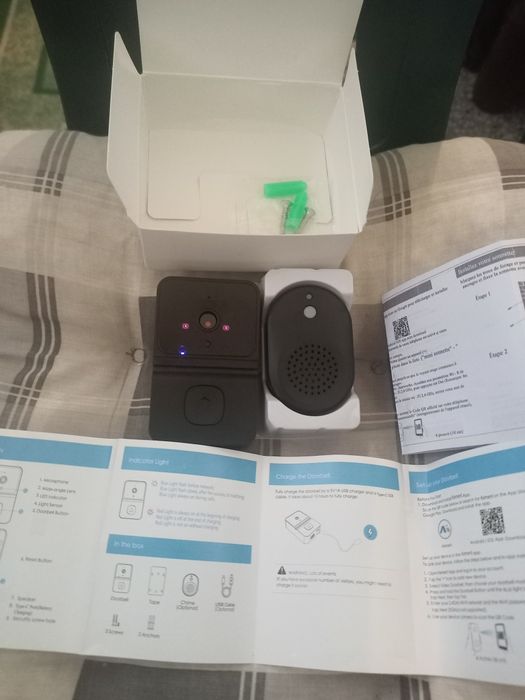 Умен Безжичен Видео Звънец с Двупосочно Аудио, HD Нощно Виждане, USB