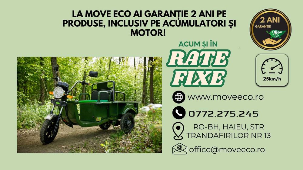 Cargo250-Triciclu Electric Basculabil cu Reductor ECO