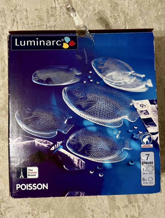 НОВЫЙ Набор посуды Luminarc для рыбы Aime Fish 7 предметов