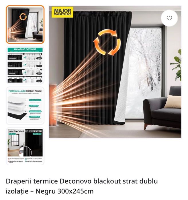 Vand Draperie termica Deconovo