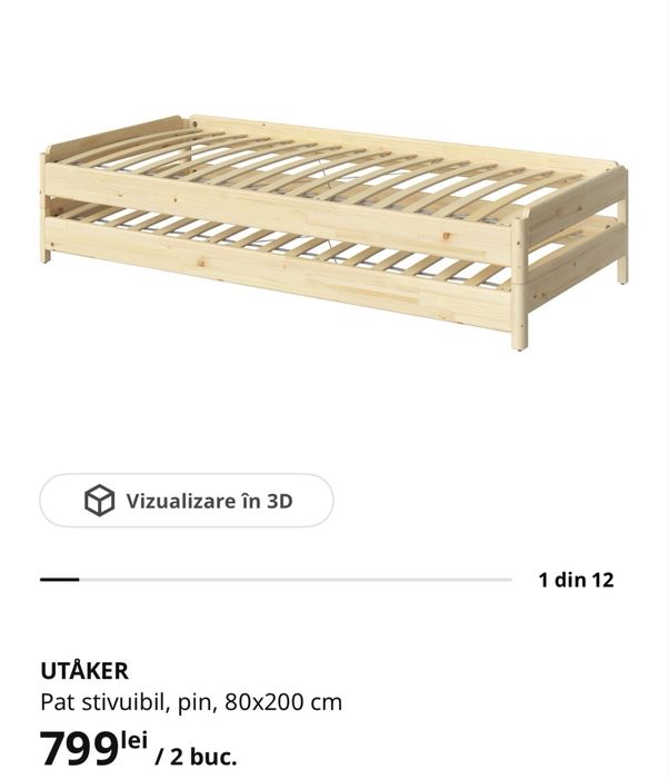 Pat stivuibil Utaker nou( fara saltele)