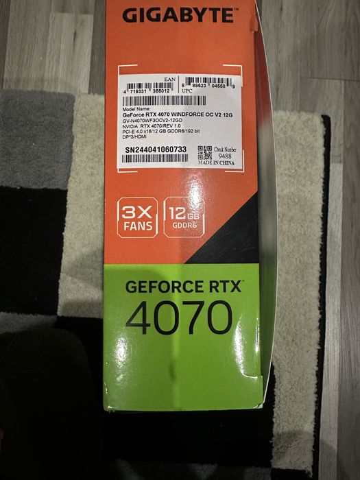 Rtx 4070 gigabyte OC edition (остатъчна гаранция)
