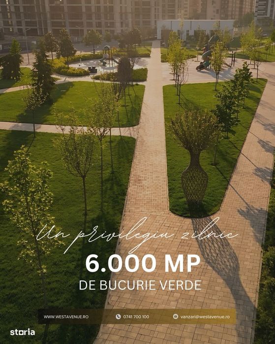 Apartament 2 camere |West Avenue - parc privat, paza, parcare