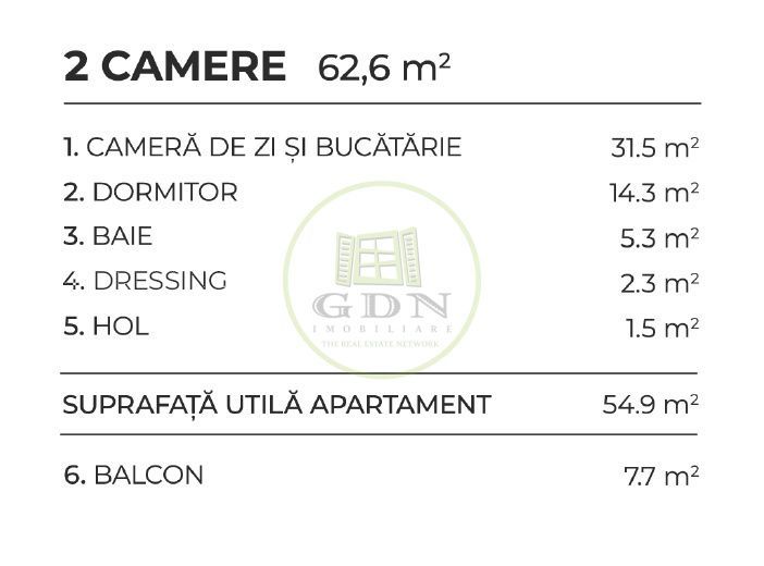 Apartament 2 camere  - complex rezidential nou