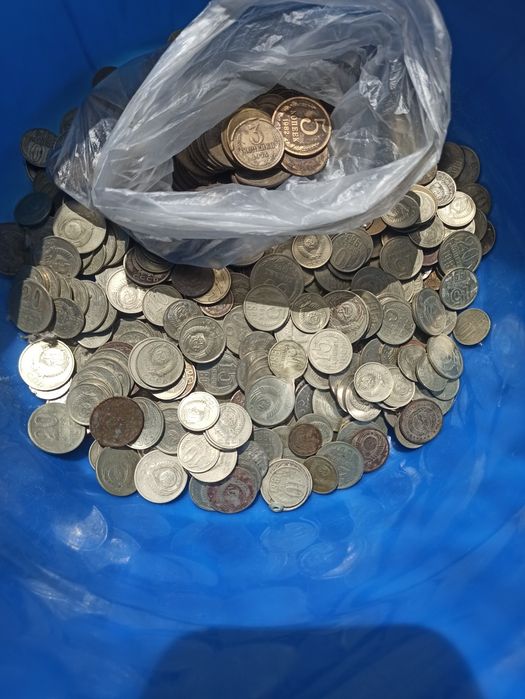 Продам монеты СССР, 1961-91, 500 шт.разного номинала,