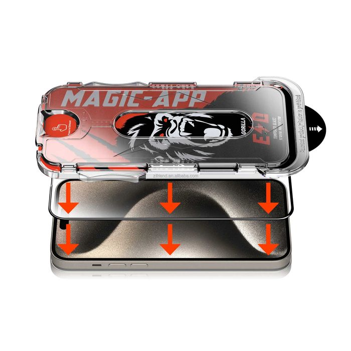 Gorilla glass протектор с лесно поставяне за iPhone 13/14/15/16/17