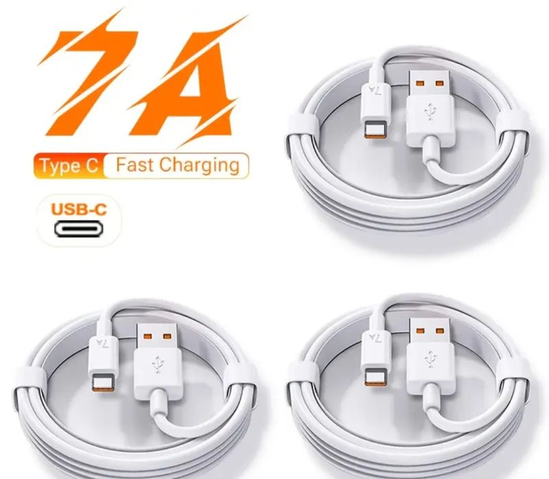 2 Metri Cablu USB-A-USB-C compatibil cu iPhone 15,16,17, Samsung