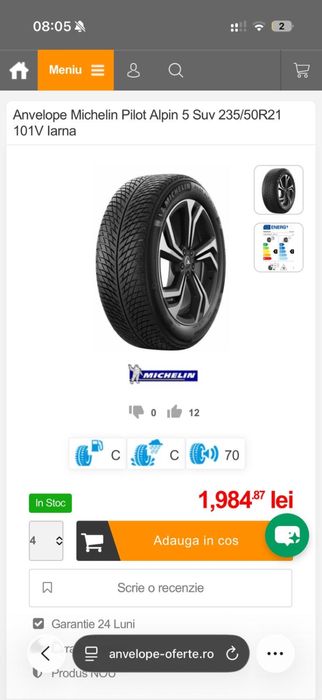 Cauciucuri iarna 235/50/21 Michelin