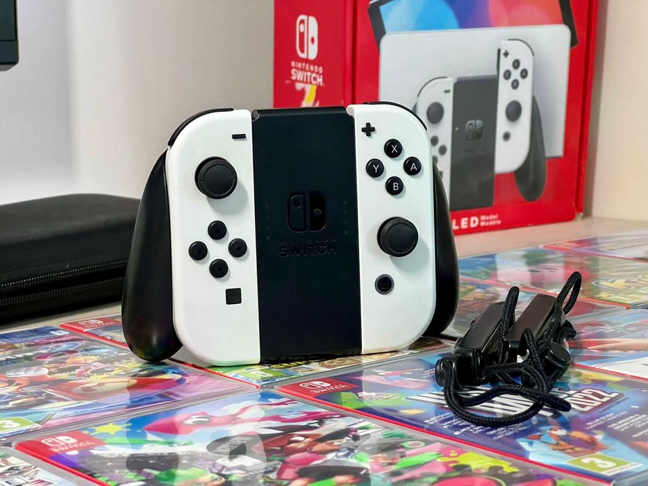 Nintendo Switch OLED+Controller+26 Jocuri+Husa