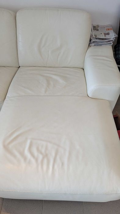 White Leather Corner Sofa