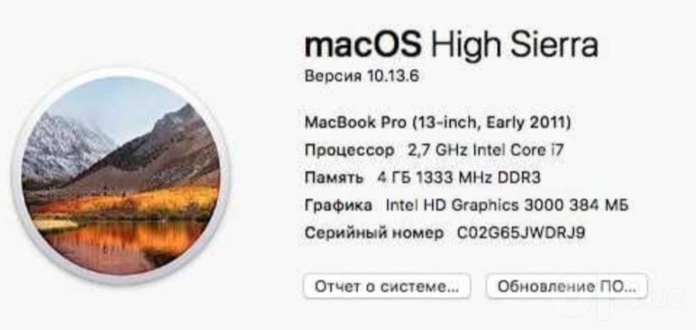 Apple MacBook Pro " 2011
Holati: A'lo.