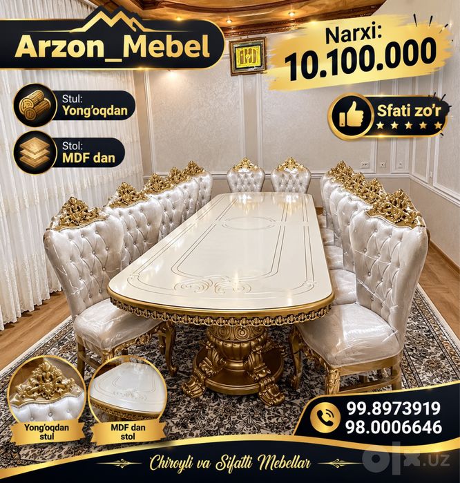 Stol stul Yongoqdan arzon mebeldan harid qiling