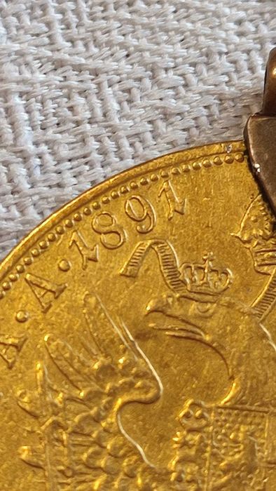 Златна австрийска монета 4 дуката Франц Йосиф 1891